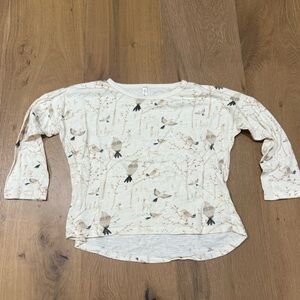 Rylee + Cru Ivory Bird Pattern Top 4/5